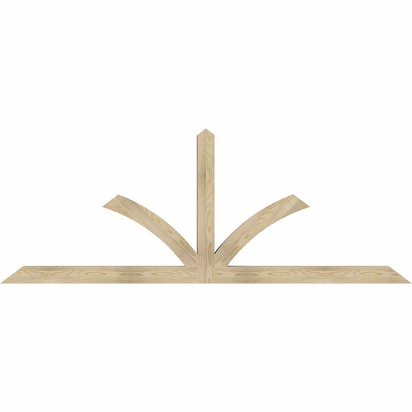 Ekena Millwork Richland Rough Sawn Timber Gable Bracket, Douglas Fir, 96"W x 36"H x 4"D x 4"F, 9/12 Pitch GBW096X36X0404RIC00RDF - main